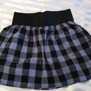 Gray and black checkered skirt